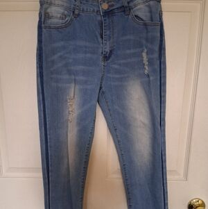 Stylish Blue Distressed Jeans
